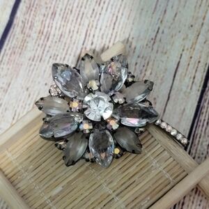Vintage Julianna 1960s Flower Blossom Rhinestone Brooch